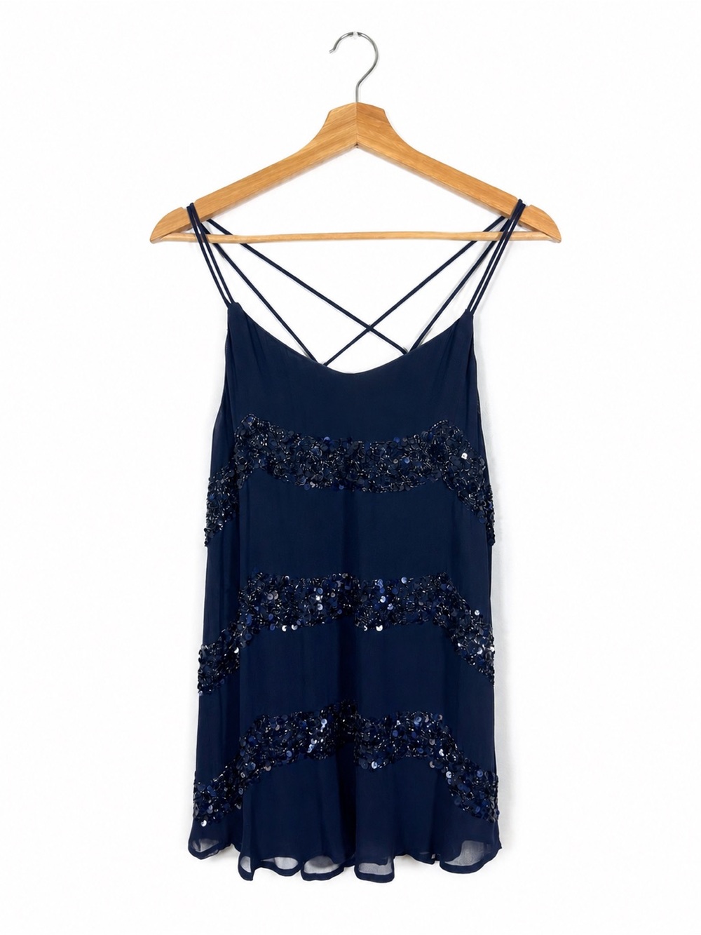 NWT Sequin Strappy Halter Back Cami Size S Y2K Evening Party Office Formal Club
